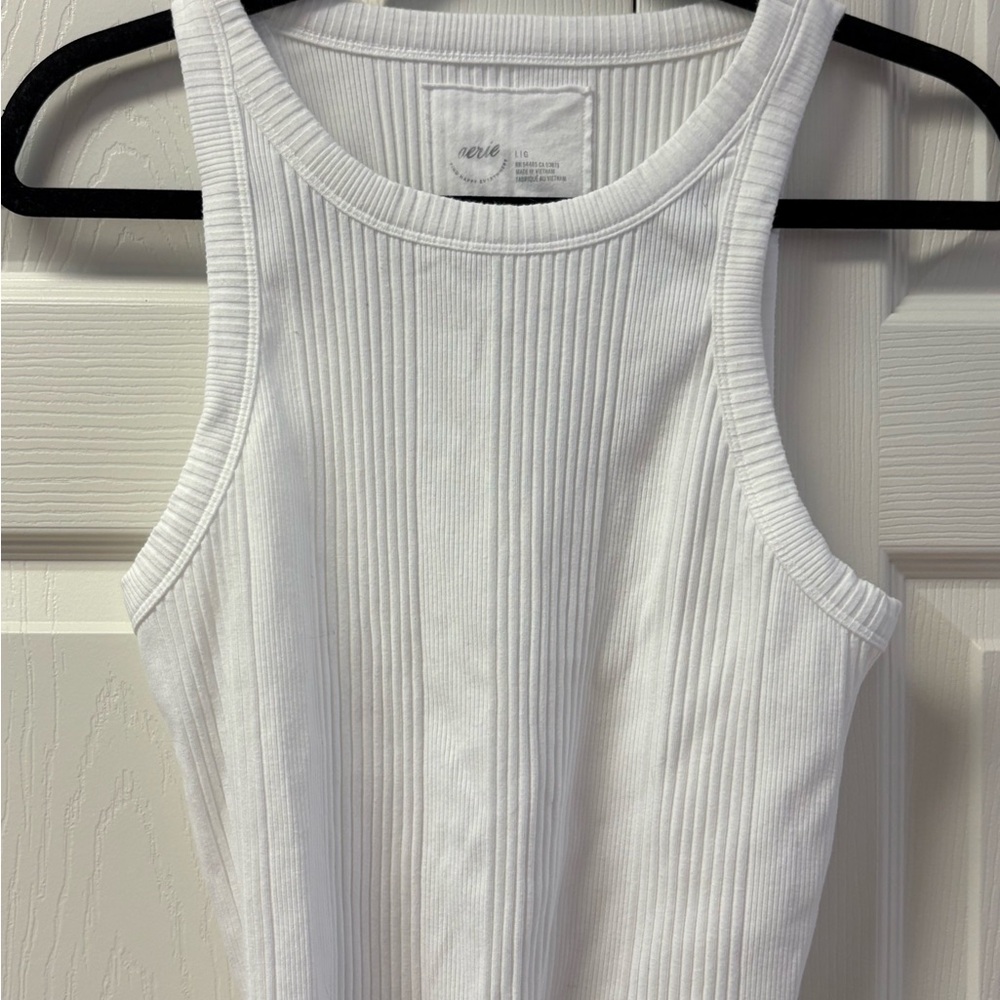 Aerie Women's White Ribbed Tank Top